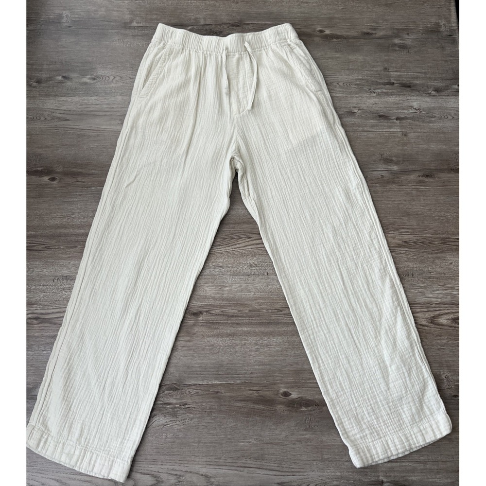 Hollister Baggy Fit Gauzy Pant Ankle Length Beige Womens Small